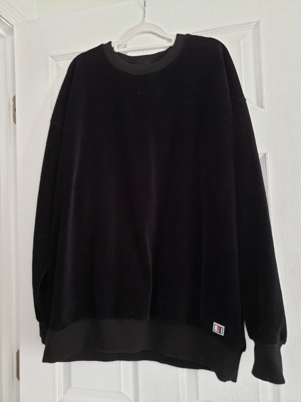 jacks athelic velour sweatshirt black XL corduroy
